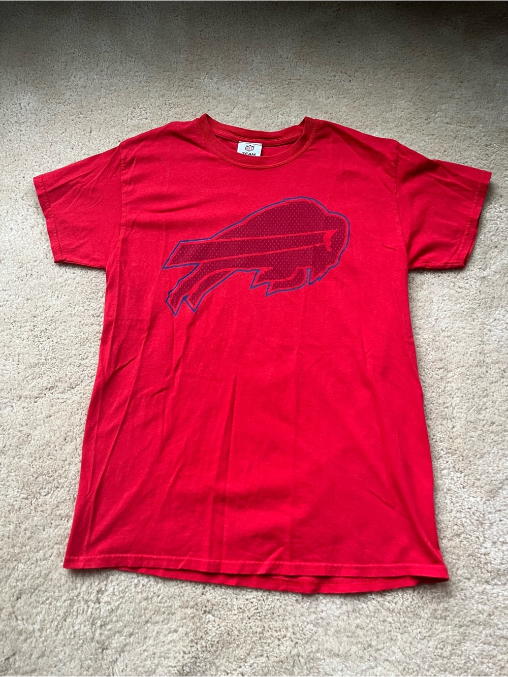 NFL Team Apparel Red Buffalo Bills T-Shirt - Unisex Size M - GUC - 100% Cotton